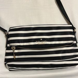 Kate Spade black and white striped purse